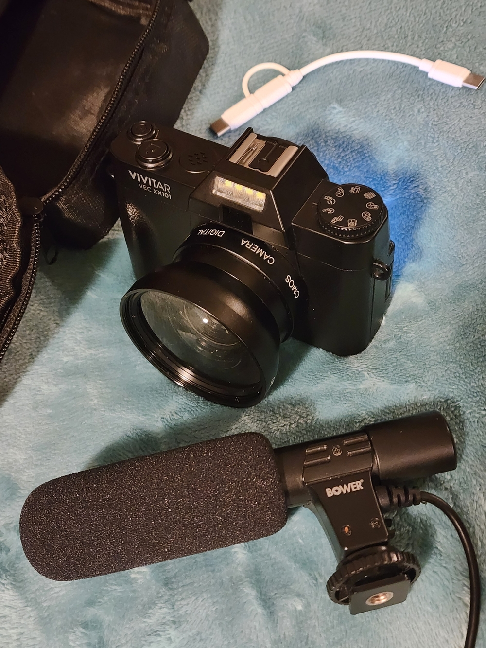 VEC XK100 Digital Camera in Black with Bower Microphone